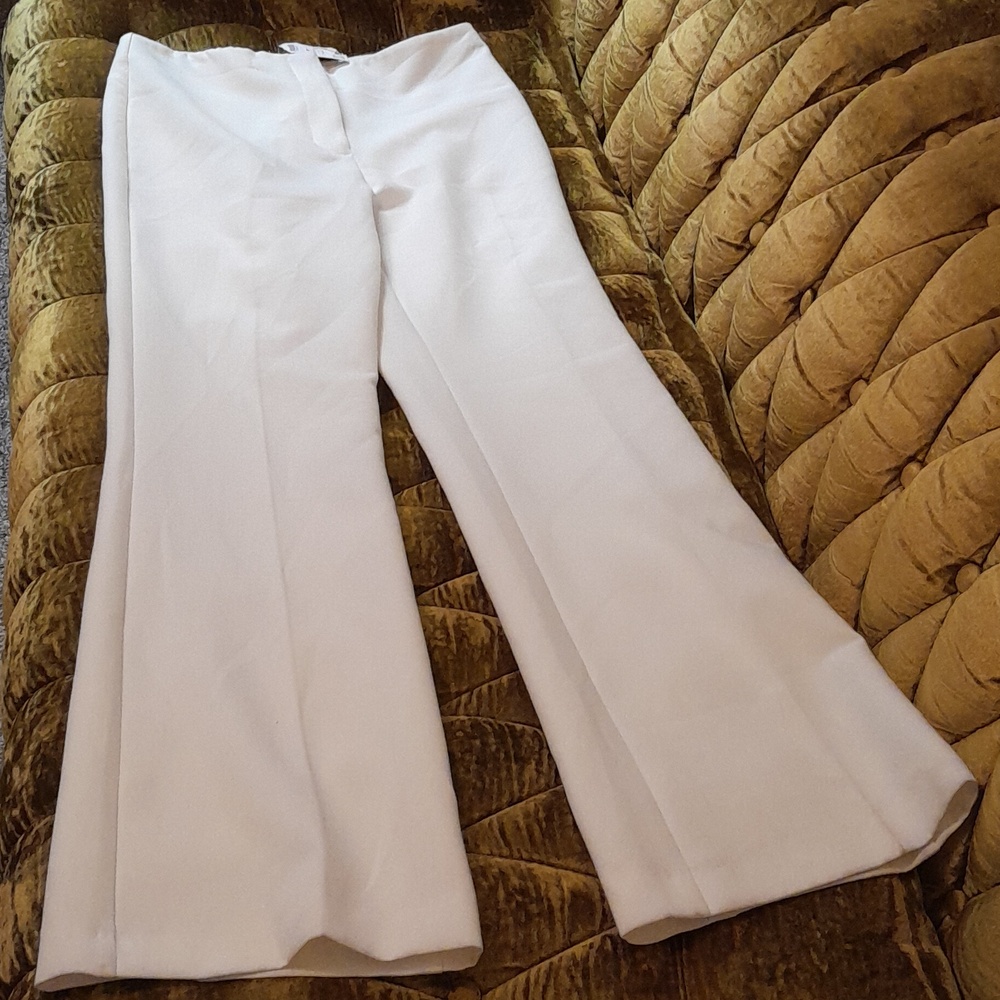 Zara Cream Wide-Leg Dress Pants
